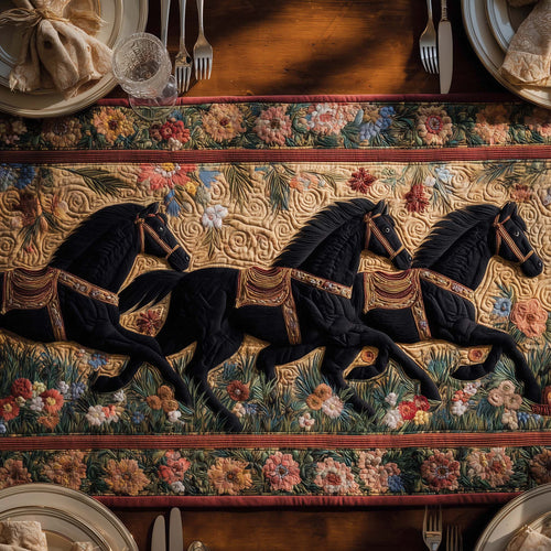Floral Stallions Quilted Table Runner GFTOQM1585