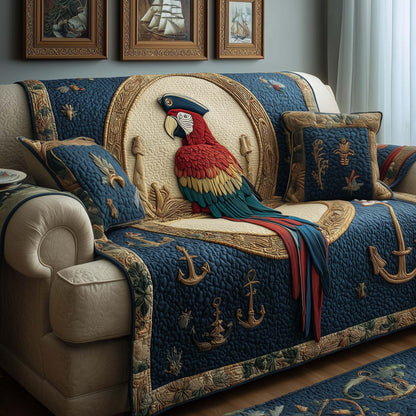 Nautical Parrot Quilted Sofa Cover GFTOQM1609