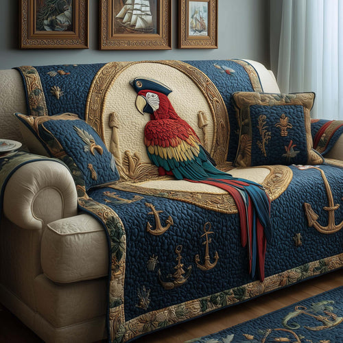Nautical Parrot Quilted Sofa Cover GFTOQM1609