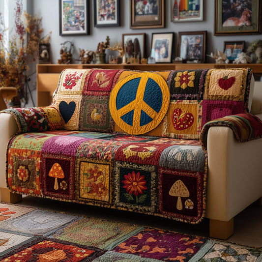 Patchwork Peace Quilted Sofa Cover GFTOQM1664
