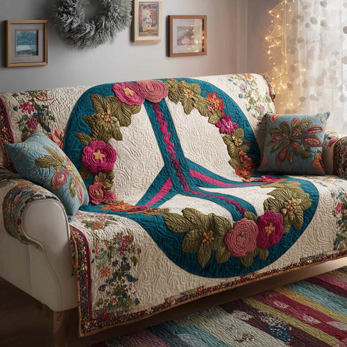 Flower Peace Quilted Sofa Cover GFTOQM1665