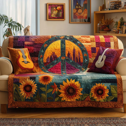 Sunflower Peace Quilted Sofa Cover GFTOQM1666