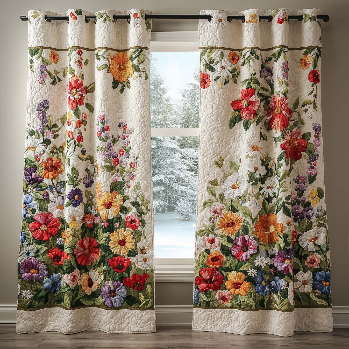 Garden Medley Quilted Curtains GFTOQM1689
