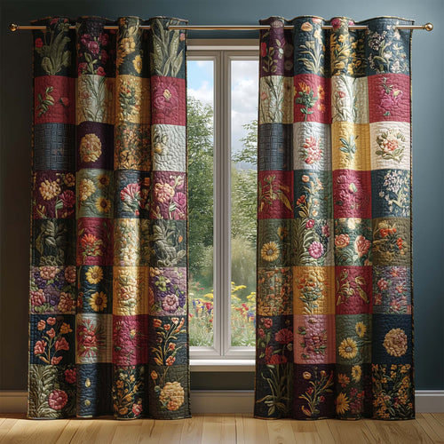 Floral Mosaic Quilted Curtains GFTOQM1691
