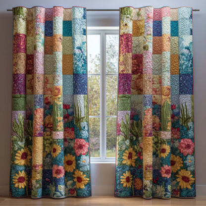 Colorful Petals Quilted Curtains GFTOQM1693
