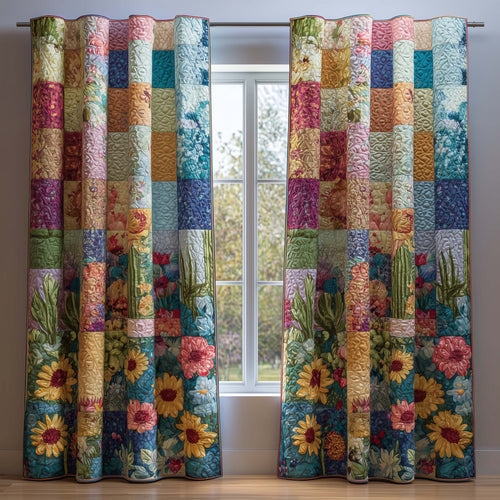 Colorful Petals Quilted Curtains GFTOQM1693
