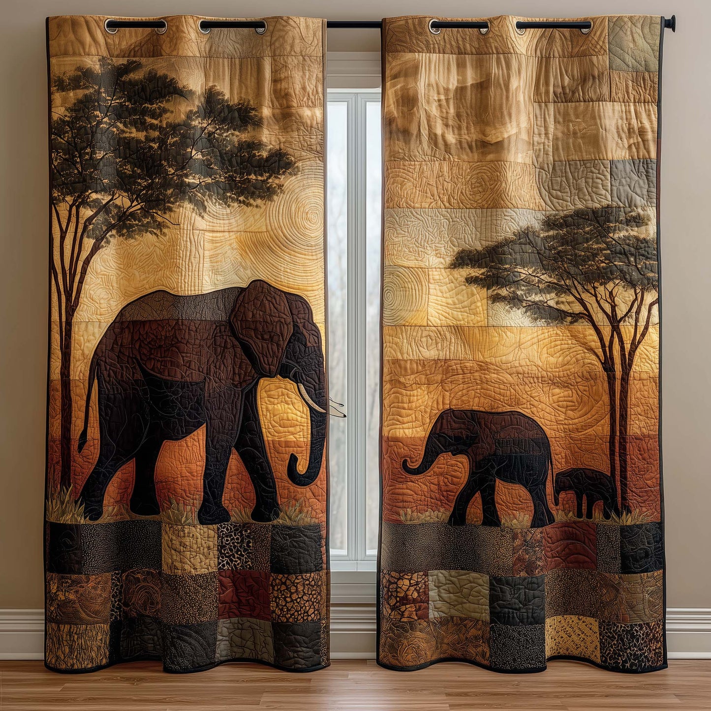 Acacia Walk Quilted Curtains GFTOQM1729