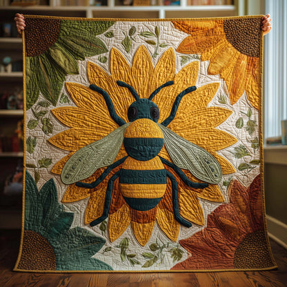 Sunflower Bee Quilted Blanket GFTOQM1738