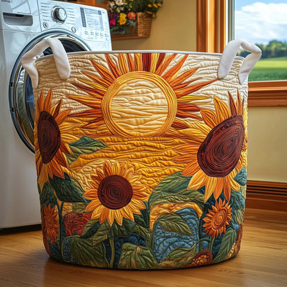 Harvest Sunflowers Quilted Laundry Basket GFTOQM1742
