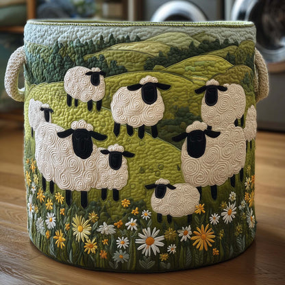 Meadow Sheep Quilted Laundry Basket GFTOQM1747