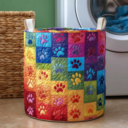 Rainbow Paws Quilted Laundry Basket GFTOQM1798