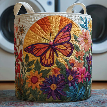 Golden Butterfly Quilted Laundry Basket GFTOQM1803