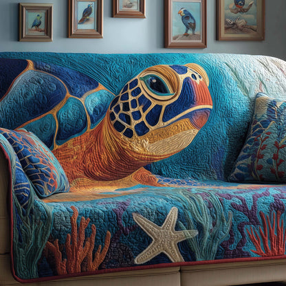 Ocean Turtle Quilted Sofa Cover GFTOQM1808