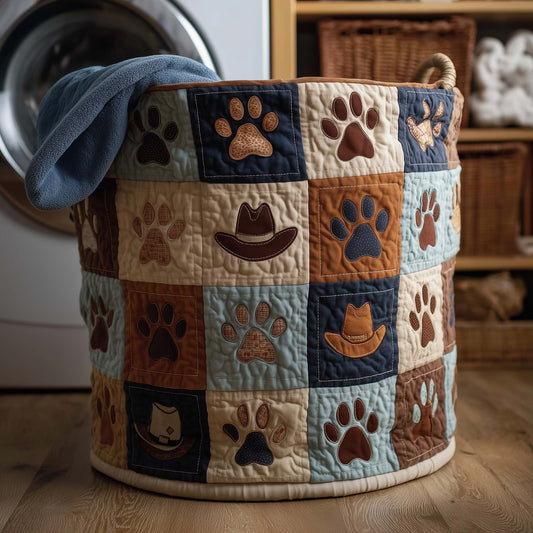 Western Paws Quilted Laundry Basket GFTOQM1838