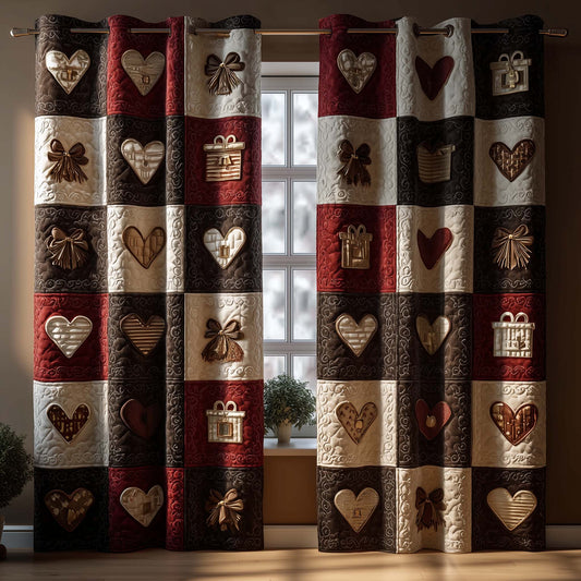Patchwork Hearts Quilted Curtains GFTOQM1849