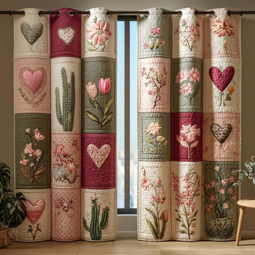 Patchwork Hearts Quilted Curtains GFTOQM1850