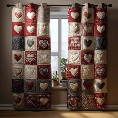 Patchwork Hearts Quilted Curtains GFTOQM1853