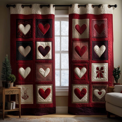 Patchwork Hearts Quilted Curtains GFTOQM1854