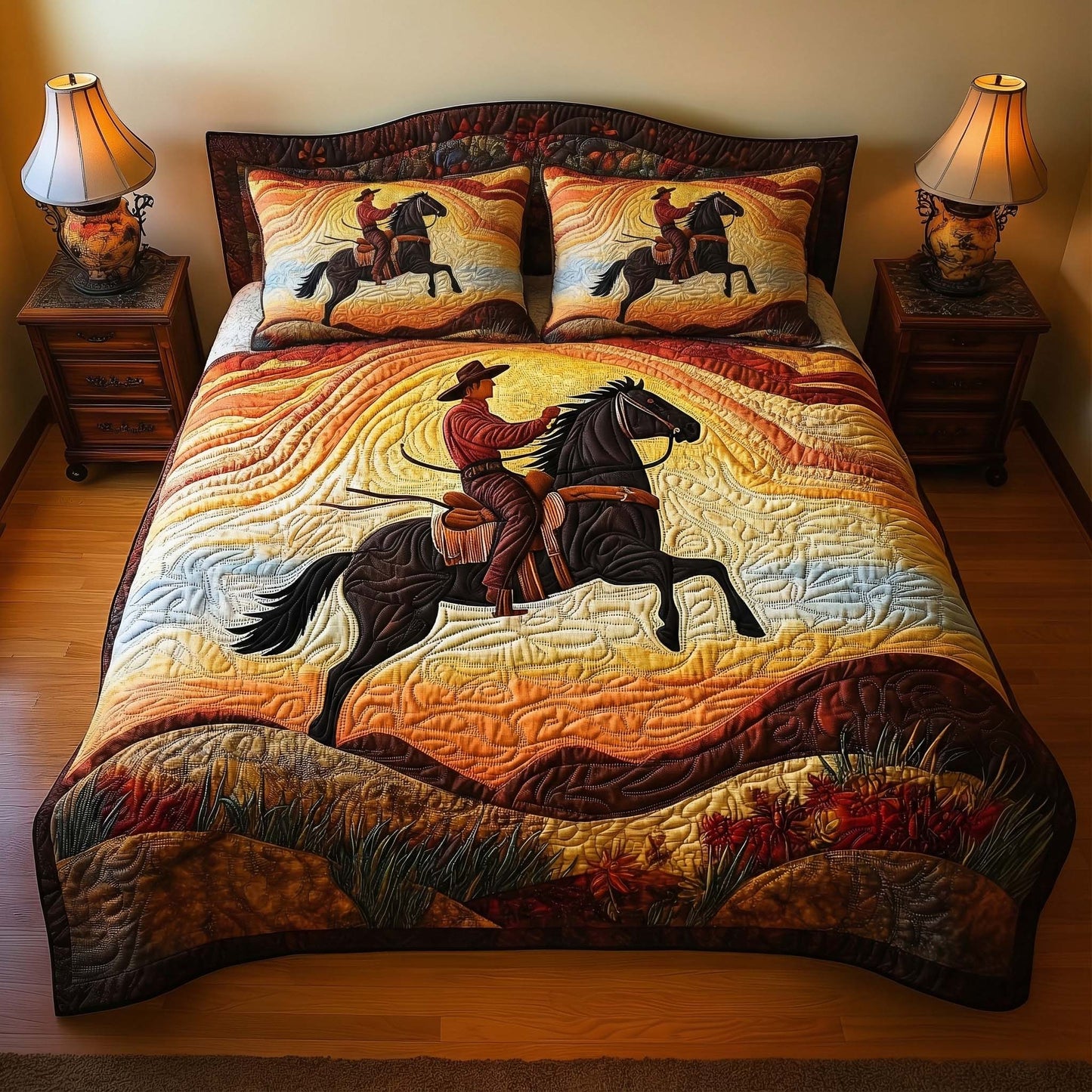 Sunset Cowboy Duvet Cover Set GFTOQM1898