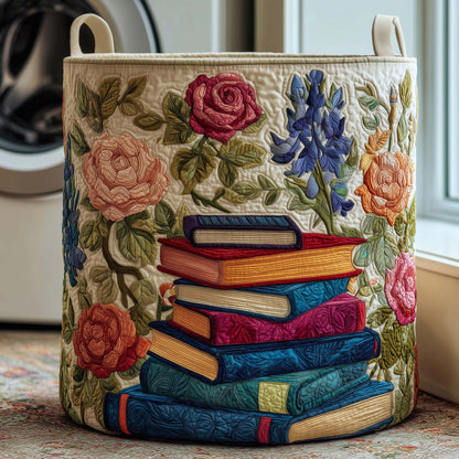 Floral Library Quilted Laundry Basket GFTOQM1900