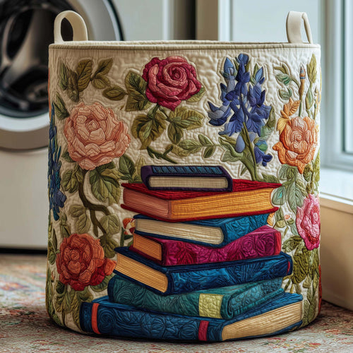 Floral Library Quilted Laundry Basket GFTOQM1900
