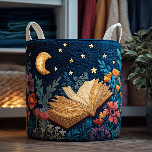 Moonlit Book Quilted Laundry Basket GFTOQM1901