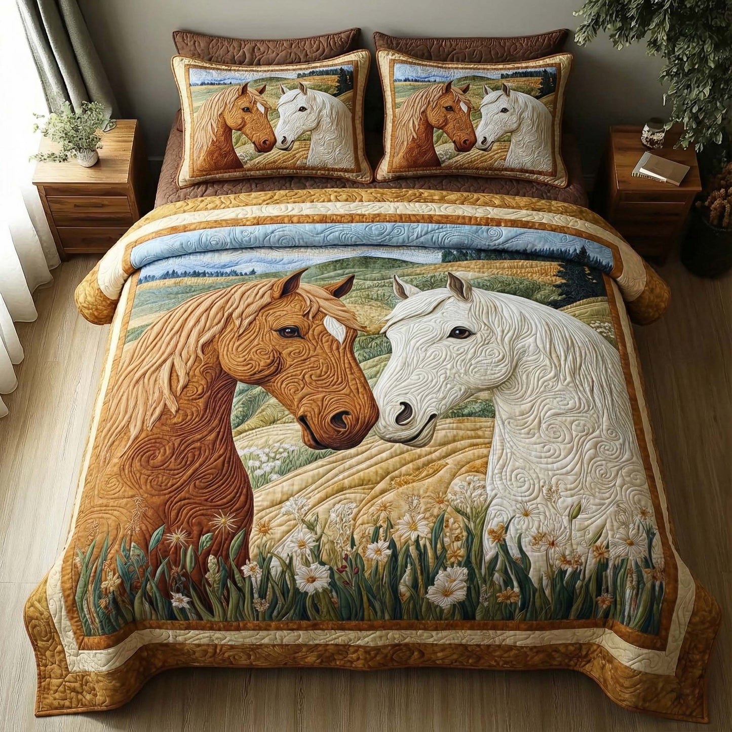 Twin Horses Duvet Cover Set GFTOQM1924