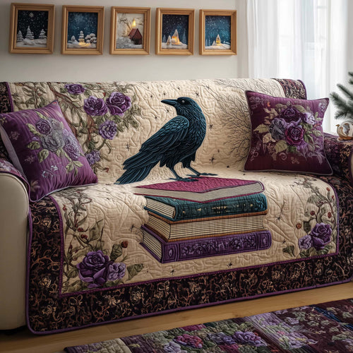 Raven Library Quilted Sofa Cover GFTOQM1925