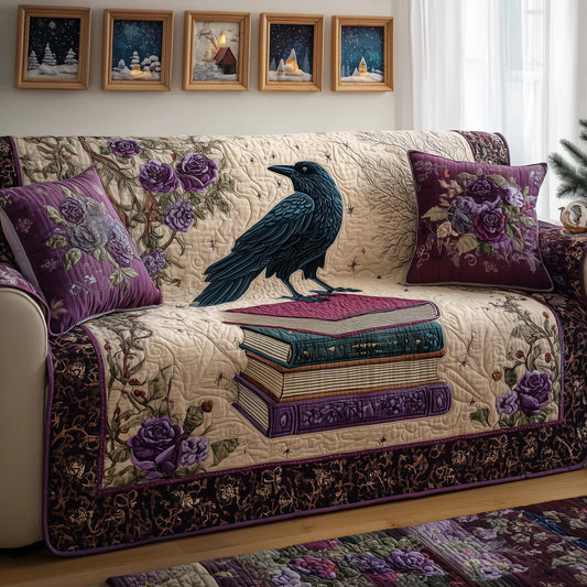 Raven Library Quilted Sofa Cover GFTOQM1925