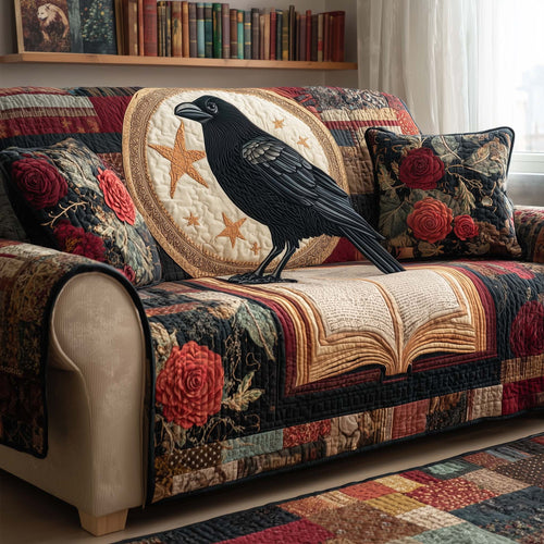 Starlit Raven Quilted Sofa Cover GFTOQM1927