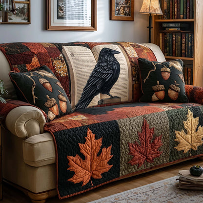 Cozy Raven Quilted Sofa Cover GFTOQM1929