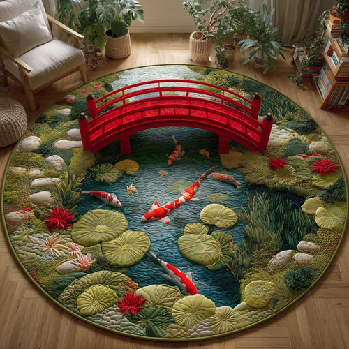 Koi Fish Quilted Round Mat GFTOQM1949