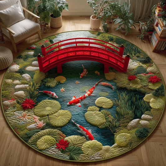 Koi Fish Quilted Round Mat GFTOQM1949