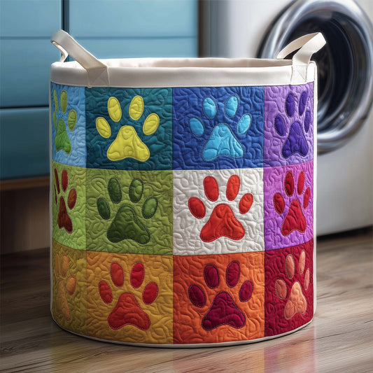 Rainbow Paws Quilted Laundry Basket GFTOQM1951