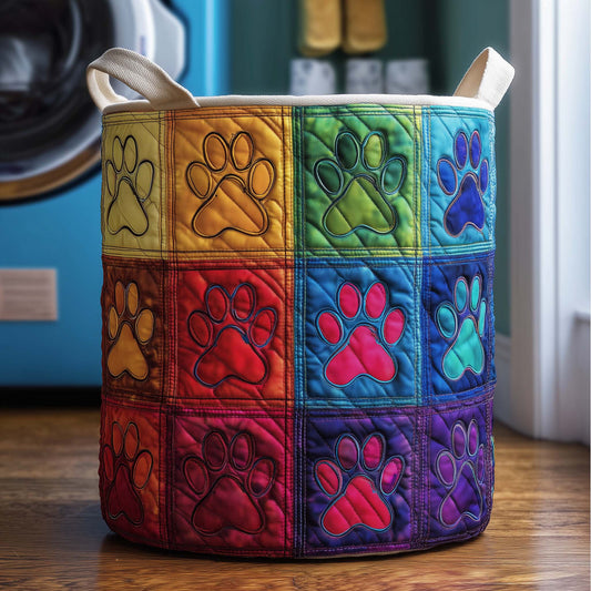 Rainbow Paws Quilted Laundry Basket GFTOQM1952