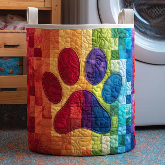 Rainbow Paws Quilted Laundry Basket GFTOQM1953