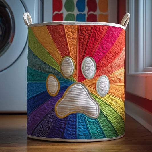 Rainbow Paws Quilted Laundry Basket GFTOQM1954