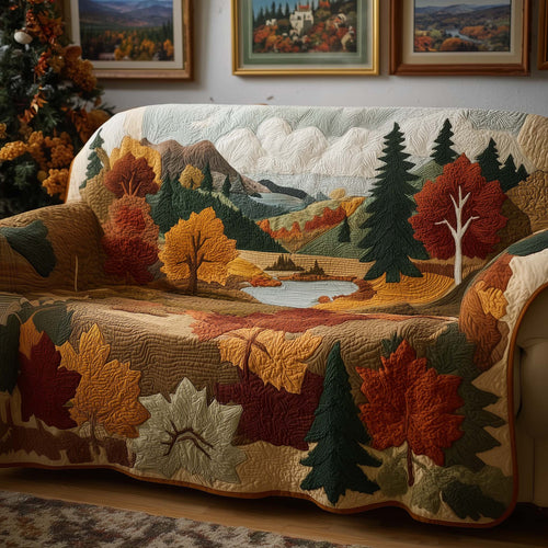Golden Woodland Quilted Sofa Cover GFTOQM1964