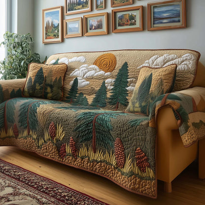 Sunlit Pines Quilted Sofa Cover GFTOQM1965