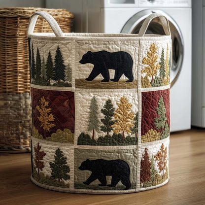 Forest Bear Quilted Laundry Basket GFTOQM1966
