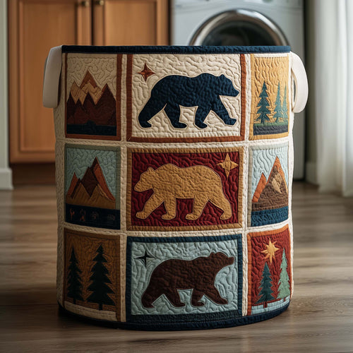 Lodge Bear Quilted Laundry Basket GFTOQM1971