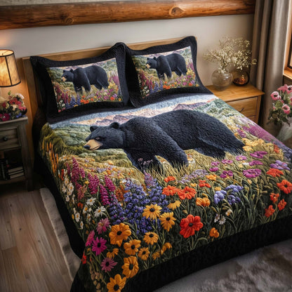 Meadow Bear 3-Piece Quilted Bedding Set GFTOQM1983