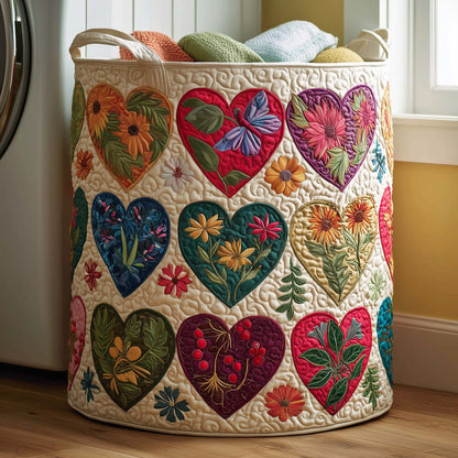 Garden Hearts Quilted Laundry Basket GFTOQM1994