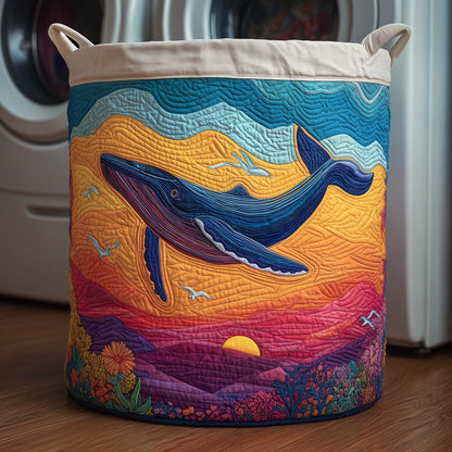 Golden Whale Quilted Laundry Basket GFTOQM1996