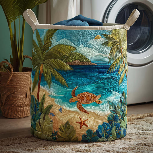 Turtle Shore Quilted Laundry Basket GFTOQM1999