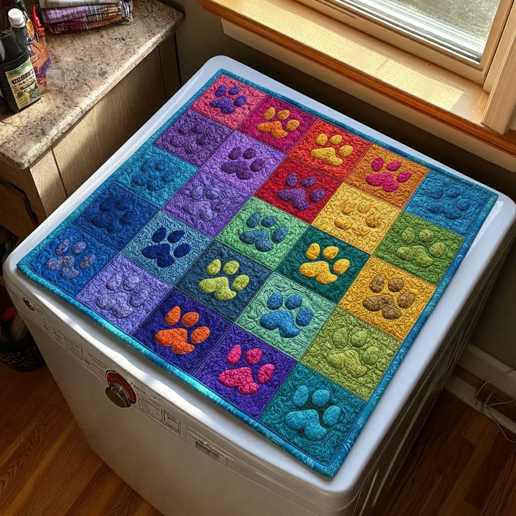 Rainbow Paws Quilted Washer and Dryer Cover GFTOQM2002