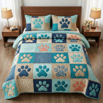 Coastal Paws 3-Piece Quilted Bedding Set GFTOQM2019