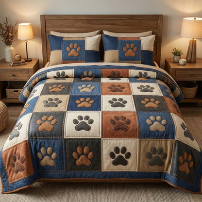 Denim Paws 3-Piece Quilted Bedding Set GFTOQM2020