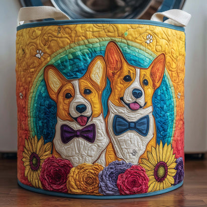Corgi Duo Quilted Laundry Basket GFTOQM2024