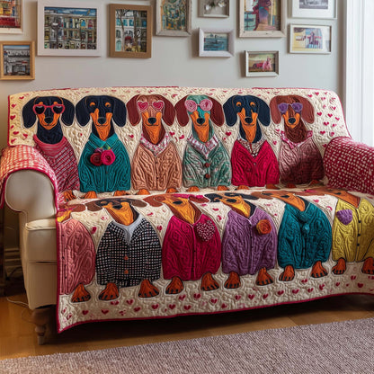 Vintage Love Quilted Sofa Cover GFTOQM2037